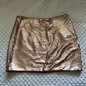 Rose gold sequin skirt